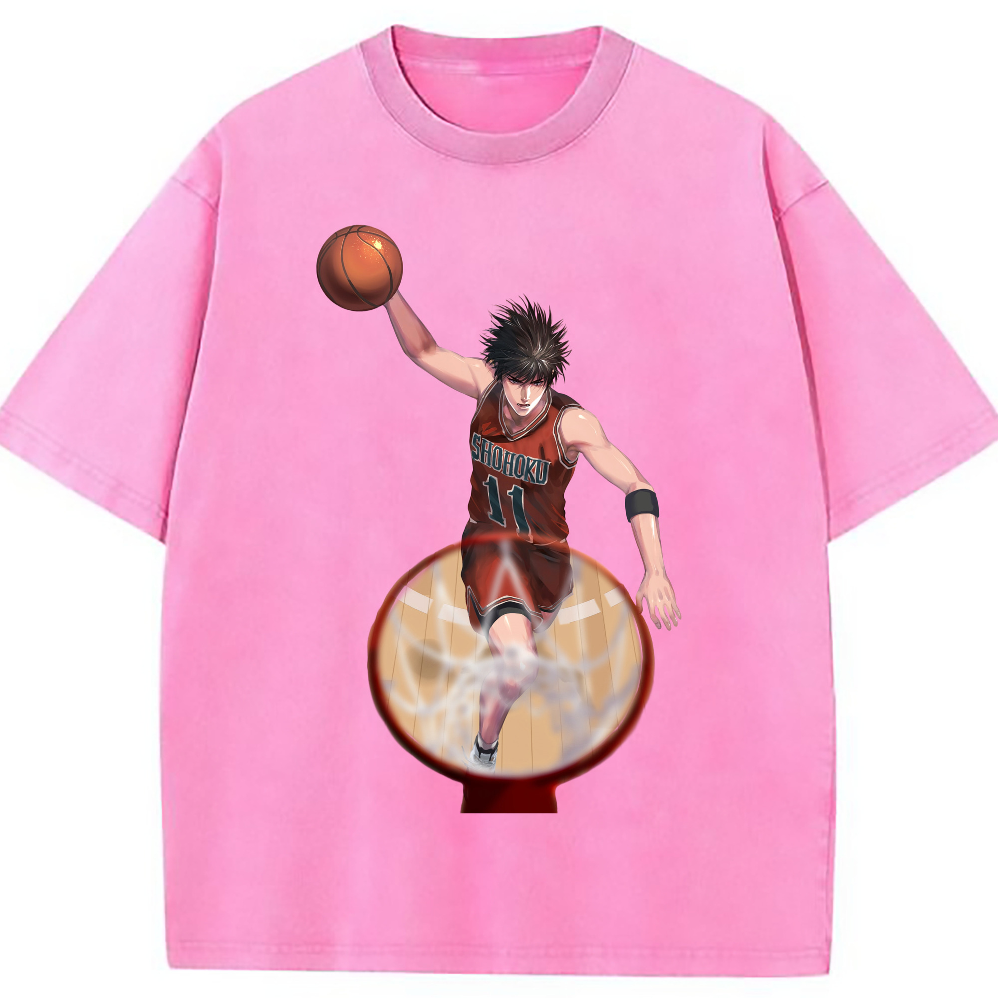 （画像用） SLAM DUNK／スラムダンク 綿100% ヴィンテージ風 半袖Tシャツ（フロントプリント）